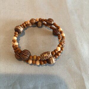 Brown Wooden Bead Bracelet #F0